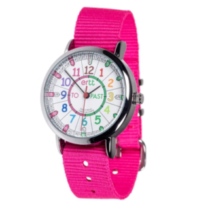 EasyRead Watch - Rainbow with Pink Band