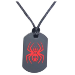 Chewy Pendant - Spider Dog Tag Black/Red