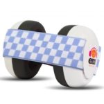 Ems for Baby Earmuffs - White (Blue/White Checked Headband)