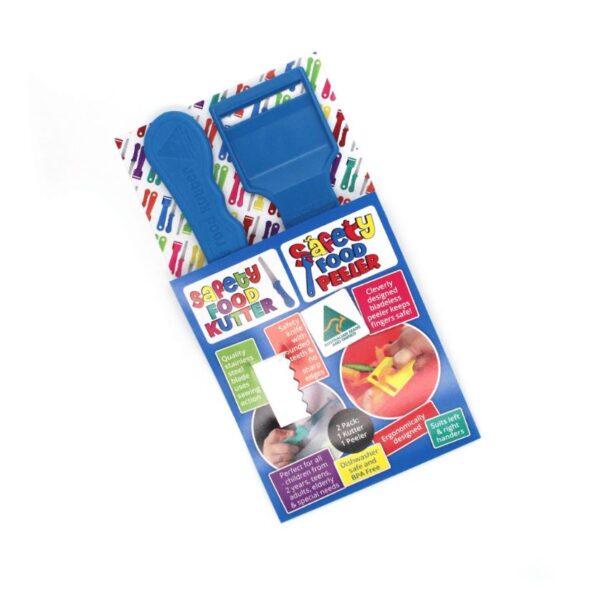 Safety Food Kutter and Safety Peeler Set | Blue