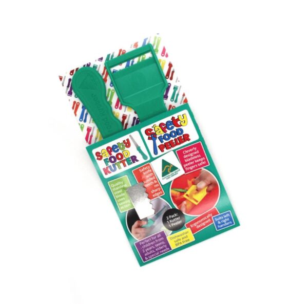 Safety Food Kutter and Safety Peeler Set | Green